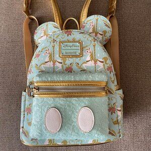 Mickey Mouse The Main Attraction Carousel Loungefly Backpack - EUC